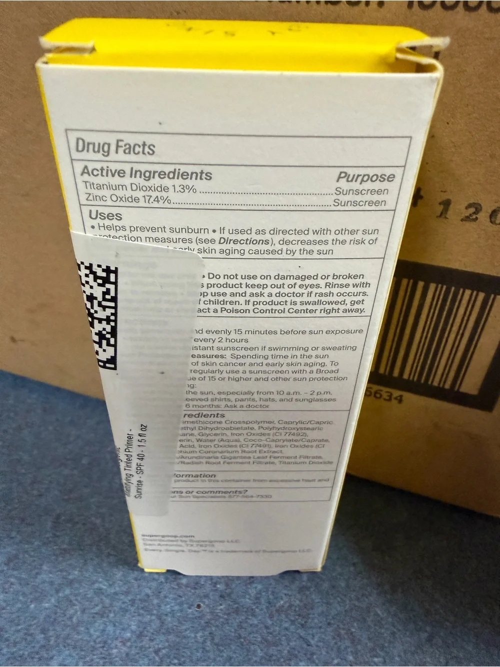 Supergoop! White and Yellow Sunscreen Box